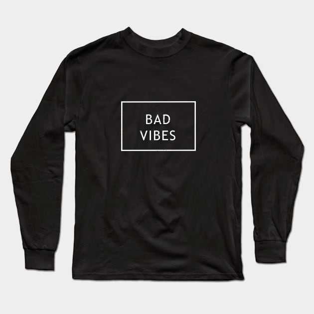 bad vibes Typography T shirt quotes retro vintage Long Sleeve T-Shirt by Imaginbox Studio